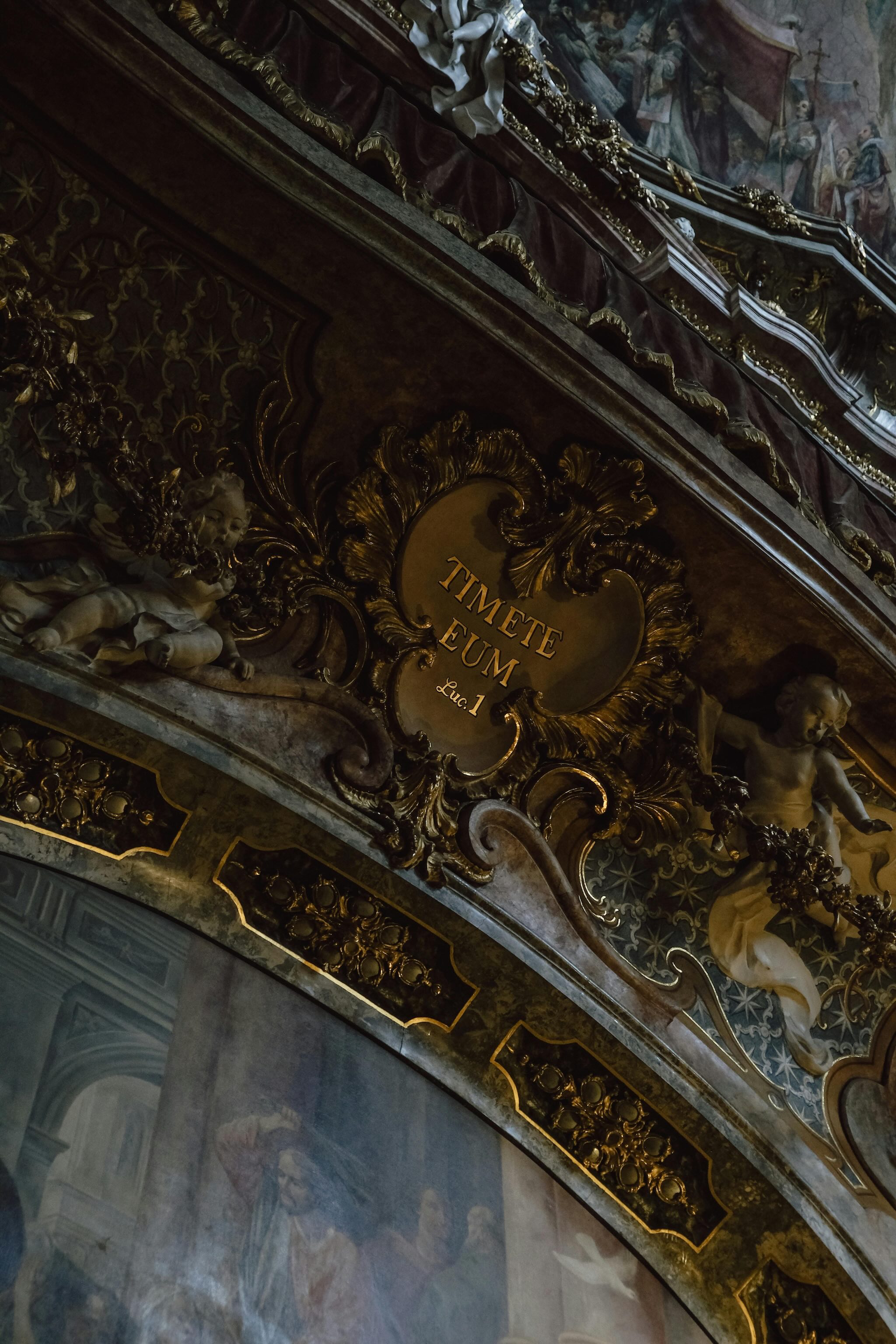Ornate historic interior with gilded architectural details